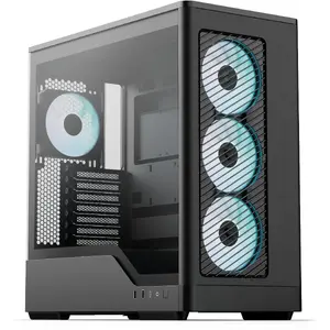 Computer Case AEROCOOL D520A Midi-Tower ATX Tempered Glass RGB — black