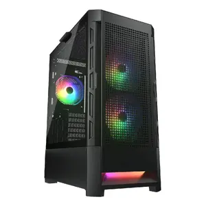 PC Case Cougar CGR-5ZD1B-RGB Midi Tower, Black, supports ATX/EATX/Micro‑ATX/Mini‑ITX, 2x3.5" + 2x2.5", 2x140mm front, 1x120mm rear