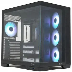 Datora korpuss Zenpc Cube Black ZEN.QB.01.BK — kompakts kubveida šasijas ar 4x Fander P12 PWM PST ARGB ventilatoriem