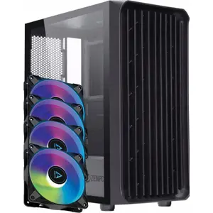 Datora korpuss Zenpc Z3 Air Black ar 4x P12 PWM PST 120 mm Black ARGB ventilatoriem