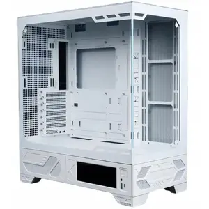 Datora korpuss Valkyrie VK03 LCD White — mid-tower ATX saderīgs, priekšējais LCD ekrāns, balts