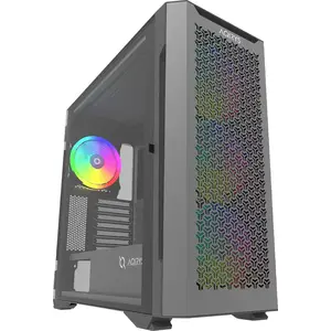 PC Midi Tower case Aqirys AQUILLA — Black, Midi-Tower, supports ATX/E-ATX/Micro-ATX/Mini-ITX, 3x140mm front fans