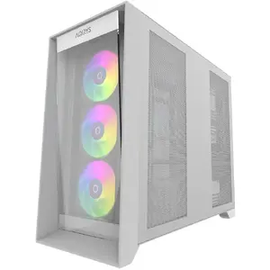Computer case Aqirys XO-1 ARGB white — mid-tower ATX compatible, tempered glass side panel