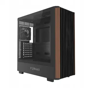 Computer case GEMBIRD Fornax Wood black — mid-tower wooden front panel (CCC-FC-WOOD)