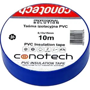 Изоляционная лента CONOTECH™ PVC синяя 0,13 мм × 15 мм × 10 м