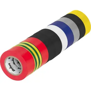 Līmējošo izolācijas lenti komplekts Rebel Tools NAR0443 — 10 gab., 0,13 mm x 19 mm x 10 yd, jauktu krāsu