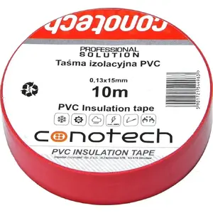 Изолента PVC CONOTECH™ Taśma izolacyjna czerwona 0,13 мм x 15 мм x 10 м