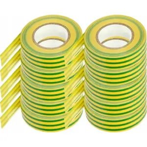 Izolācijas lente komplekts, Energizer OR-AE-13196 — 10 ruļļi, 19 mm platums, dzeltenzaļa, 20 m katrs