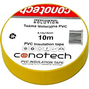 Insulation tape CONOTECH™ PVC yellow 0.13 mm × 15 mm × 10 m