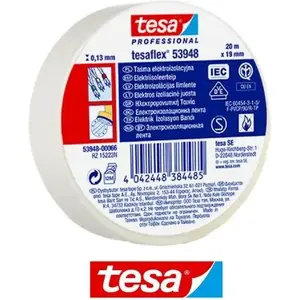 Electrical Insulation Tape Tesa PVC 19 mm x 20 m, 5000 V, white