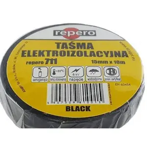 Izolācijas lente Blue Line 711E melna 15 mm x 10 m