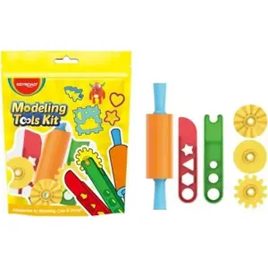 Tool set Keyroad Zestaw narzędzi do ciastoliny — roller, small knife, 3 cutting wheels, pendant, assorted colors