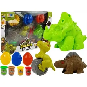 Toy modeling dough set LEAN Sport Dino Eggs with 12 pieces, 4 colors