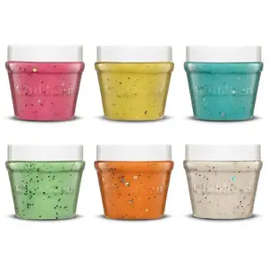 Modeling Clay in Jars with Glitter, ProGarden — Natural Dough, 6 Colors