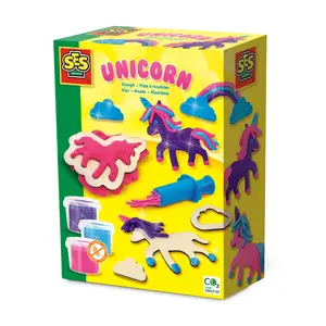 Modeling clay playset TEKA 621499 – Unicorns neon glitter, 3×90 g, multicolour
