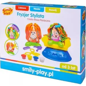 Modelējamās masas komplekts Smily Play Ciasto‑Masa Plastyczna Fryzjer Stylista — rotaļlieta friziera lomai