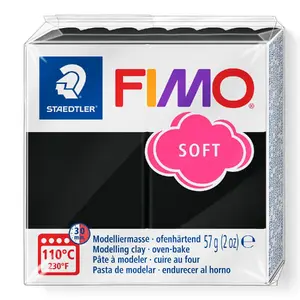 Modelēšanas māls Staedtler FIMO 8020 — 57 g, melns, 1 gab.