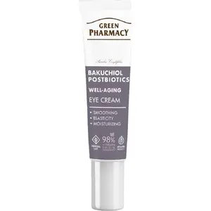 Acu krēms Green Pharmacy Bakuchiol + postbiotikas 15 ml — acu ādas kopšana, pretgrumbu atbalsts