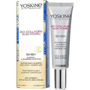 Biokrēms acu un ap muti zonai Yoskine Bio Collagen Alga Kombu 50+/60+ 15 ml pret dziļām grumbām dienai un naktij