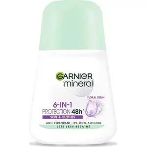 Roll-on antiperspirant GARNIER 6in1 Protection 48h Skin and Clothes Floral Fresh 50 ml