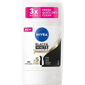No name NIVEA Black & White Invisible Silky Smooth антиперспирант в стике 50 мл