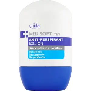 Vīriešu roll-on antiperspirants No name ANIDA Medisoft 50 ml — aizsardzība pret svīšanu, neuzbāzīgs aromāts