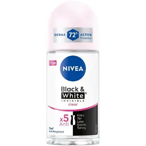 Nivea Black & White Invisible Clear 72H ролик 50 мл Photo 1