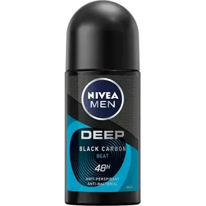 Antiperspirant Roll-On Nivea Men Deep Black Carbon Beat with Active Charcoal 50 ml