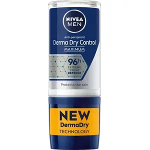 Дезодорант-антиперспирант шариковый Nivea Men Derma Dry Control — мужской, шариковый аппликатор, дерматологически протестирован