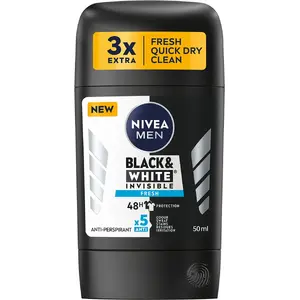 Дезодорант-стик NIVEA Men Black & White Invisible Fresh 50 мл — антиперспирант для мужчин