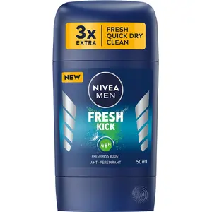 Antiperspirants stiks Nivea Men Fresh Kick 50 ml — vīriešu cieta dezodoranta stiks