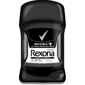 Dezodorants stiks Rexona Men Invisible Black + White 50 ml — antiperspirants vīriešiem, ciets stiks