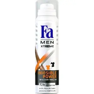 Dezodorants aerosols Fa Men Xtreme Invisible Power 150 ml — vīriešiem, bez redzamiem traipiem