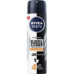 Дезодорант-спрей Nivea Men BLACK & WHITE INVISIBLE Ultimate Impact 5in1, 150 мл