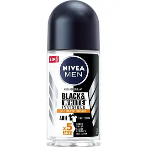 Dezodorants roll-on Nivea Men BLACK & WHITE INVISIBLE Ultimate Impact 5in1 50 ml