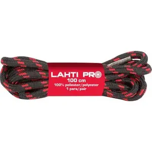 Шнурки Lahti Pro круглые черно-красные 150 см L9040150