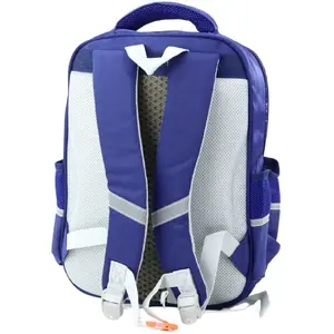 Backpack Lean school with dinosaur patches, chest strap, navy, 39×27×15 cm