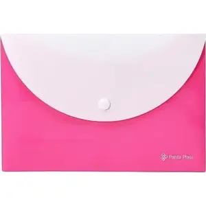 Envelope A5 panta plast Focus with two pockets, pink