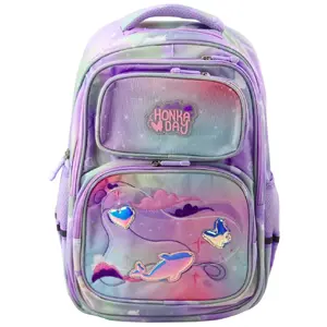 Backpack Lean model 22018 — school backpack, pastel multicolor, 20 L capacity, chest strap