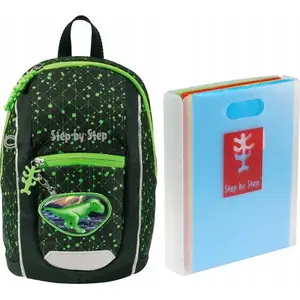 Backpack step by step Kiga Mini Dino Nilo – children's kindergarten backpack, compact size