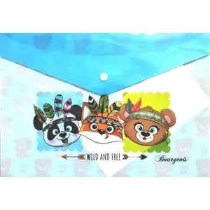 Plastic A4+ Folder with Clip Fresh — Animal Print