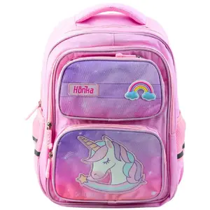 School Backpack Lean model 22013 with Unicorn print, pink, 20L, chest strap