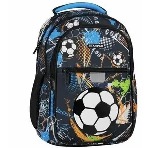 Skolas mugursoma STARPAK Plecak szkolny Football blue — bērnu skolas soma, viens nodalījums, polsterētas lencas