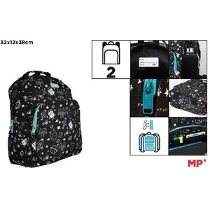 Backpack BATMAN two-compartment Kosmos black 32x12x38 cm