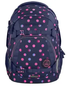School backpack Coocazoo MATE — Lilac patterned polyester, 30×23×44 cm, PFC-free