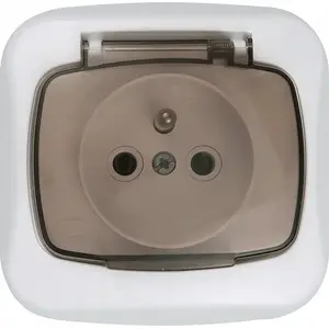 Electrical Wall Socket Single with Smoky Cover MONTIS SIMPLEX MT053ZKD PT-16AHL