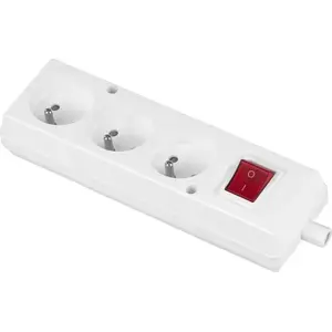 Trīskārša kontaktligzda ar slēdzi Volteo VT-302-0032 16A 250V ar atdalāmām klemmēm balta