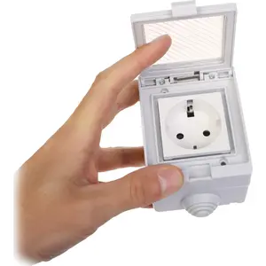 Накладная одиночная электрическая розетка Atlo ATLO-S1IP5 IP55 влагозащищённая