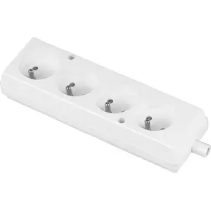 Power outlet quad 16A 250V removable with earth/neutral, Volteo VT-302-0041, white