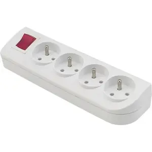 Удлинитель Elgotech GN-40W 4 розетки с выключателем, заземлённые, белый